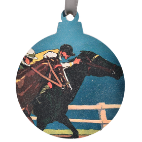 Derby Vintage Ad Printed Wooden Ornament
