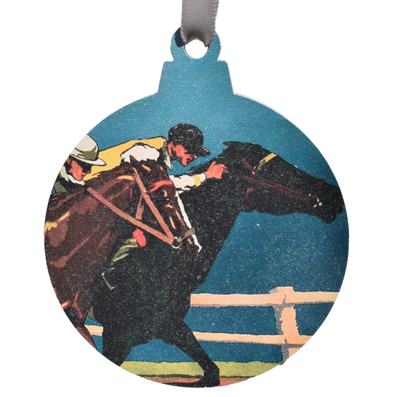 Derby Vintage Ad Printed Wooden Ornament