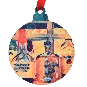 Bourbon Bottles Favorites Deco Printed Wooden Ornament