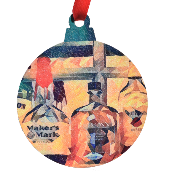 Bourbon Bottles Favorites Deco Printed Wooden Ornament
