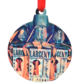 Larceny Bourbon Deco Printed Wooden Ornament