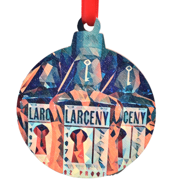 Larceny Bourbon Deco Printed Wooden Ornament