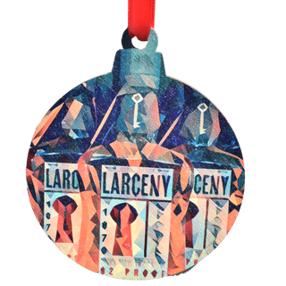 Larceny Bourbon Deco Printed Wooden Ornament