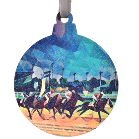 Derby Vintage Race Deco Printed Wooden Ornament