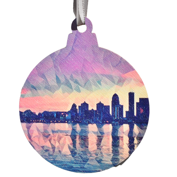 Louisville Sunset Deco Printed Wooden Ornament