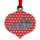 Music Note Kentucky Shape with Fleur de Lis Printed Wooden Ornament-1