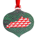 Red Kentucky Shapes with Green Printed Wooden Ornament-1
