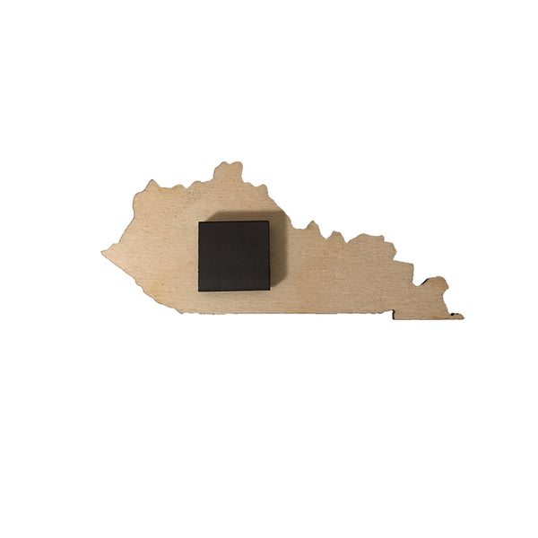 Louisville Golden Night Skyline Kentucky Shaped Wooden Magnet