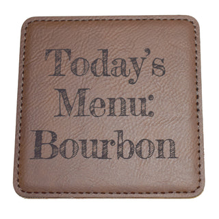 Today's Menu Bourbon Leather Coaster