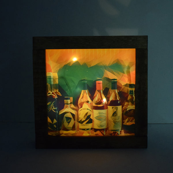 Bourbon Bottles Classic Deco Light Up Shadowbox