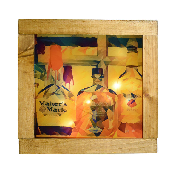 Bourbon Bottles Favorites Deco Light Up Shadowbox