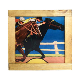Derby Vintage Horses Racing Light Up Shadowbox