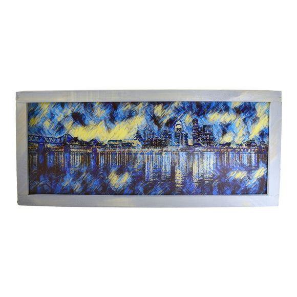 Louisville Night Skyline Light Up Shadowbox