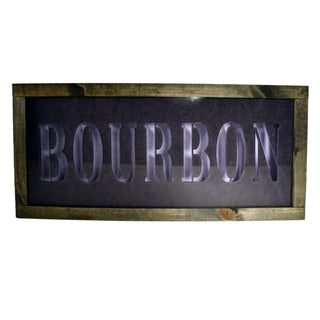 Bourbon Stencil Cutout Light Up Shadowbox