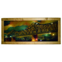 Owensboro Blue Bridge Light Up Shadowbox with Natural Brown Frame