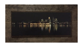 Louisville Night Skyline Wooden Art