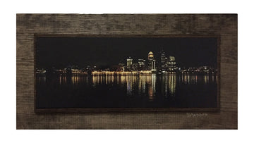 Louisville Night Skyline Wooden Art
