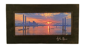 Louisville Abraham Lincoln Bridge Blue Wooden Art
