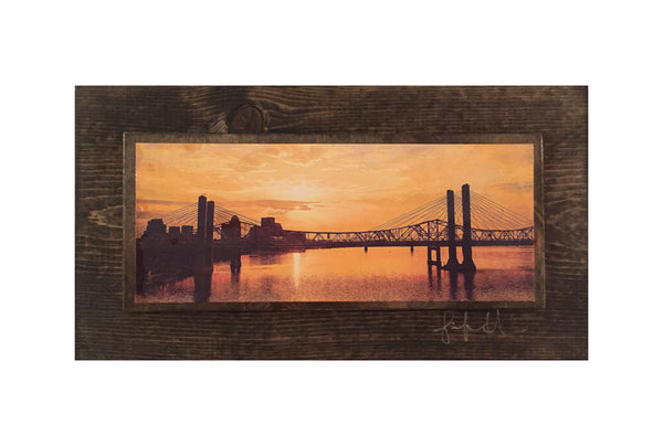 Louisville Abraham Lincoln Bridge Golden Wooden Art
