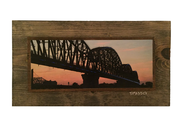 Louisville Big 4 Bridge at Dusk Wooden Art