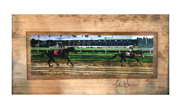 Derby Horses Slowing Down Wooden Art