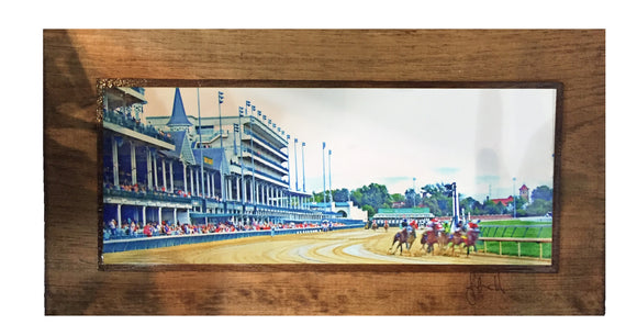 Derby Race Around the Turn Wooden Art