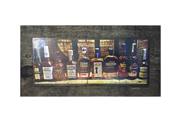 Bourbon Bottles at Heaven Hill Rick House Wooden Art