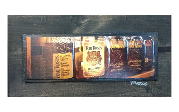 Bourbon Bottles Four Roses Wooden Art