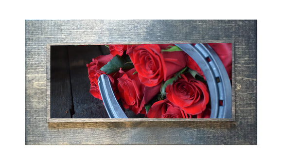 Derby Roses and Horse Shoe Wooden Art
