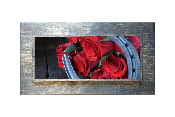 Derby Roses and Horse Shoe Wooden Art