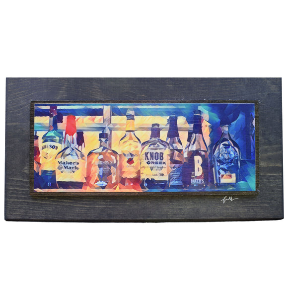 Bourbon Bottles in Butchertown Deco Wooden Art
