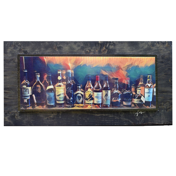 Bourbon Bottles Deco Wooden Art