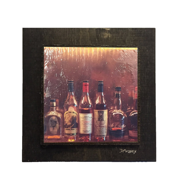 Bourbon Bottles Wooden Art