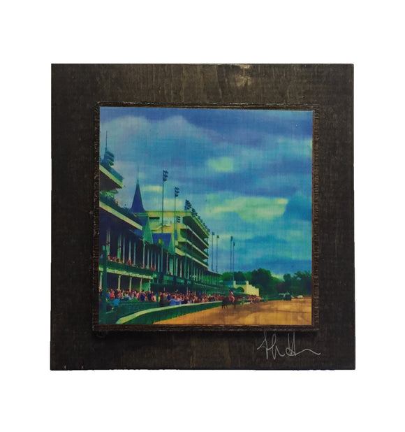 Derby Vintage Blue Spires Wooden Art