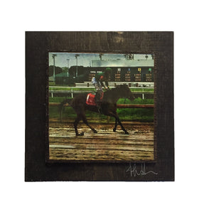 Derby Race Horse Wooden Art Square
