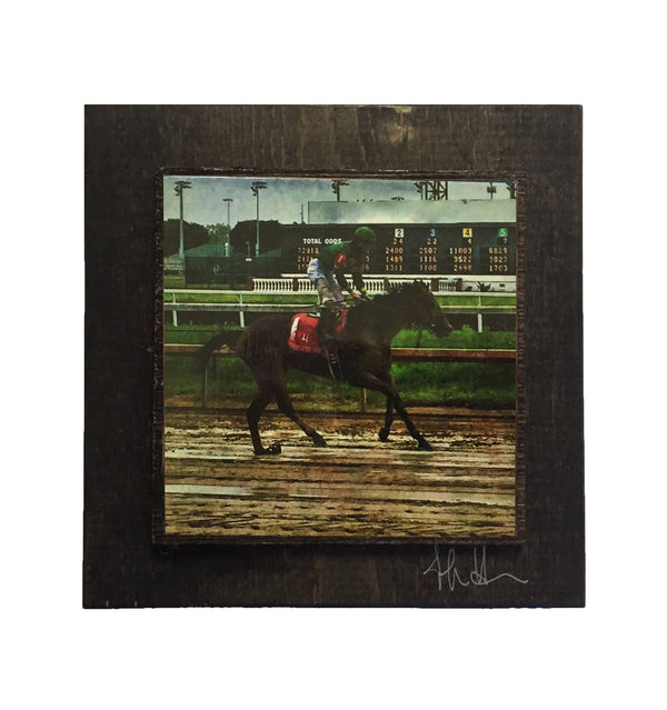 Derby Race Horse Wooden Art Square