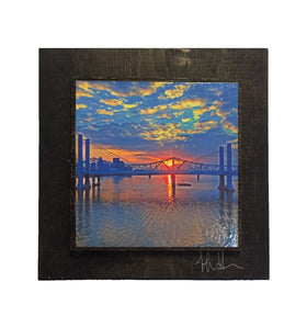 Louisville Big 4 Bridge Sunset Wooden Art