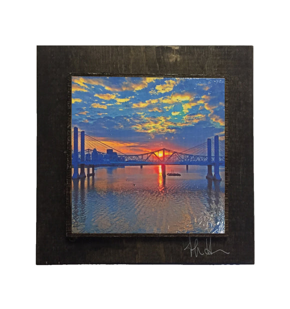 Louisville Big 4 Bridge Sunset Wooden Art