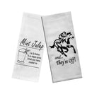 Derby Party Tea Towels Set of 2 - Mint Julep Recipe & And They're Off-1
