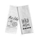 Derby Party Tea Towels Set of 2 - Mint Julep Recipe & Hold Your Horses