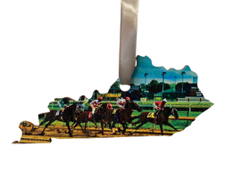 Kentucky Shaped Derby Horses Racing Wooden Ornament