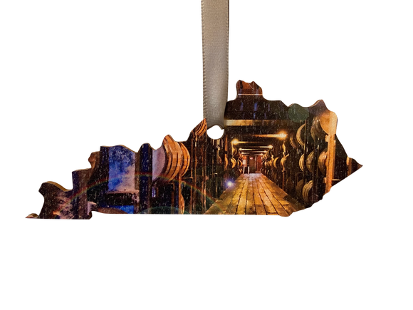 Kentucky Shaped Rick House Wooden Ornament