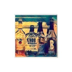 Bourbon Bottles with Knob Deco Ceramic Coaster