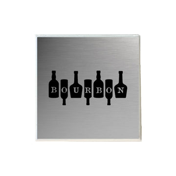 Bourbon on Bottles Ceramic Coaster