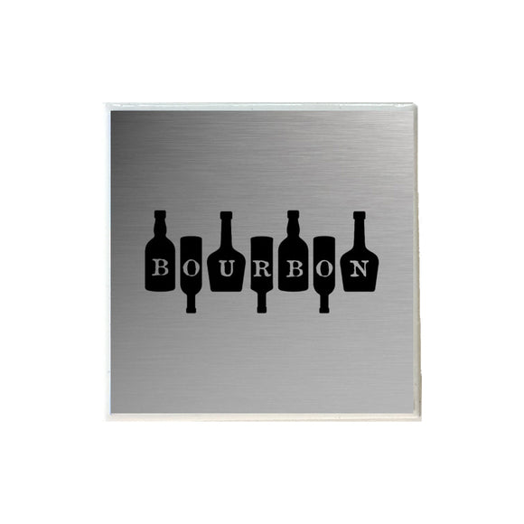 Bourbon on Bottles Ceramic Coaster