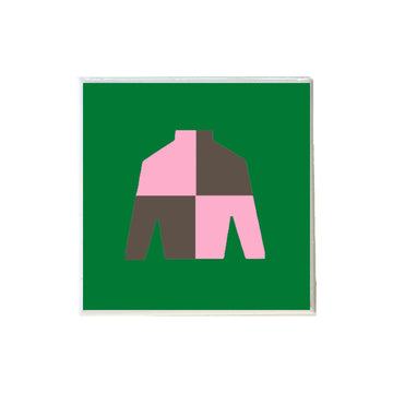 Derby Silks on Green Ceramic Coaster