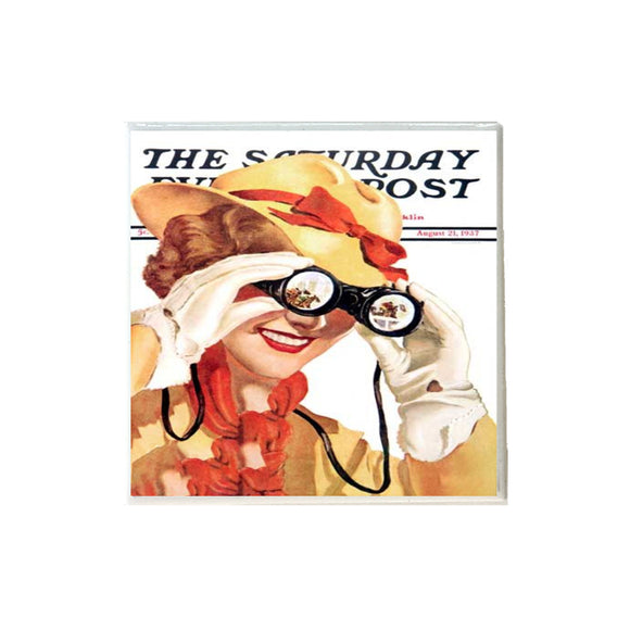 Vintage Evening Post Ceramic Coaster