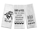 Derby Party Tea Towels Set of 3 - And They're Off, Louavul Say It Like You're Drinking Bourbon, and Hold Your Horses-1