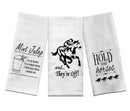 Derby Party Tea Towels Set of 3 - Mint Julep Recipe, And They're Off, and Hold Your Horses-1