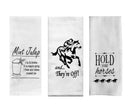 Derby Party Tea Towels Set of 3 - Mint Julep Recipe, And They're Off, and Hold Your Horses-2